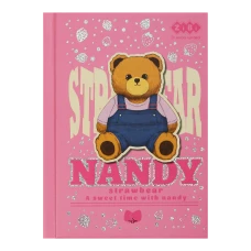 Блокнот BEAR TOY, А6, 64 арк., клітинка, тв. обл., мат. ламін.+лак, ,рожевий, KIDS Line, ZB.12721-10