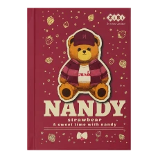 Блокнот BEAR TOY, А6, 64 арк., клітинка, тв. обл., мат. ламін.+лак,бордовий, KIDS Line, ZB.12721-13