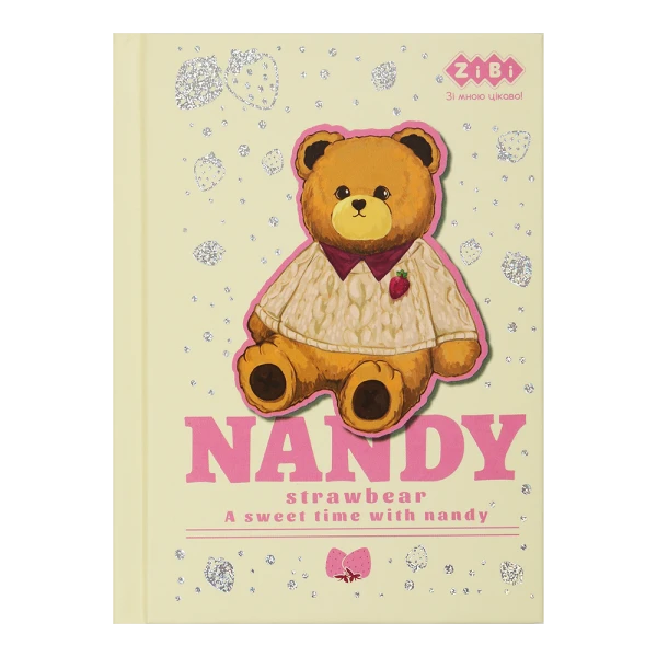 Блокнот BEAR TOY, А6, 64 арк., клітинка, тв. обл., мат. ламін.+лак, бежевий, KIDS Line, ZB.12721-28