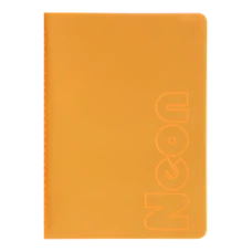 Книга записна NEON, А5, 80 аркушів, клітинка, зшита обкладинка PVC, помаранчева, BM.24822180-11