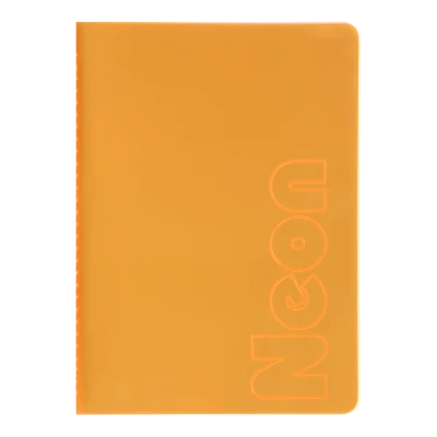 Книга записна NEON, А5, 80 аркушів, клітинка, зшита обкладинка PVC, помаранчева, BM.24822180-11