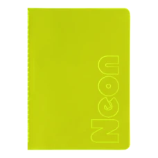 Книга записна NEON, А5, 80 аркушів, клітинка, зшита обкладинка PVC, жовта, BM.24822180-08