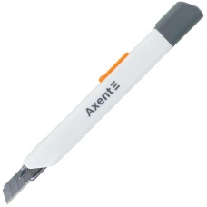 Ніж канцелярський, мет. направл, 9мм, закрите лезо, білий, 6607-A