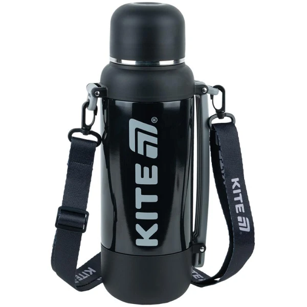 Термос 1200 мл, чорний, K25-1225-1 Kite