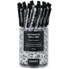 Ручка кулькова автомат., Black Leaves, синя, AB1092-07-A