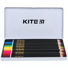 Олівці кол. тригранні, 12 шт., мет.пенал Kite Fantasy K22-058-2