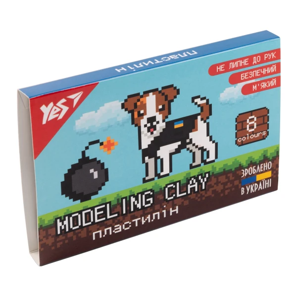 Пластилін YES "8Bit UA", кор., стек, 8 кол, 160г, 540644