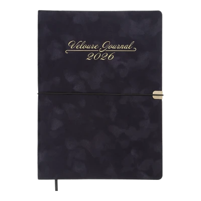 Щоденник датов. 2026 VELOUR, A4, чорний, штуч. шкіра, BM.2771-01