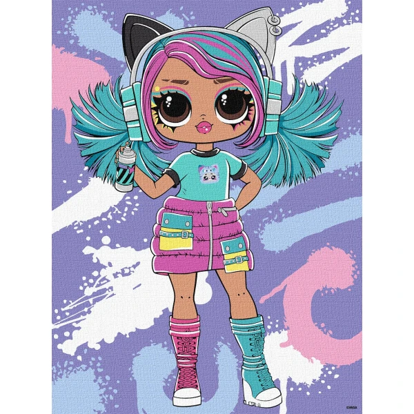 Набір для розпису по номерах для дітей "Tweens LOL Skate Dance Emma Emo" 30х40см, KHO1212
