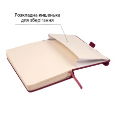 Скетчбук SANTI для графіки, 13х21см, 80 арк., тверда обкладинка PU, 110г/м2, сливовий, 743363