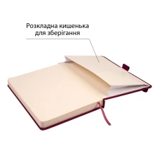 Скетчбук SANTI для графіки, 16х23см, 80 арк., тверда обкладинка PU, 110г/м2, сливовий, 743367