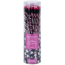 Олівець графітний Axent 9009, HB, туба, Floral Black, 9009/36-14-A