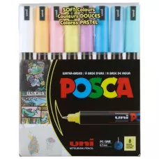 Набір маркерів uni POSCA Soft Color, 0,7мм, 8 шт