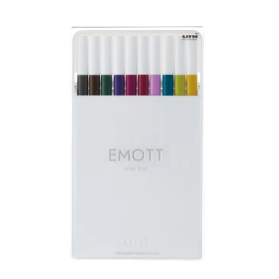 Лайнер uni EMOTT 0.4мм fine line, Calm-tone Dark Color, 10 кольорів