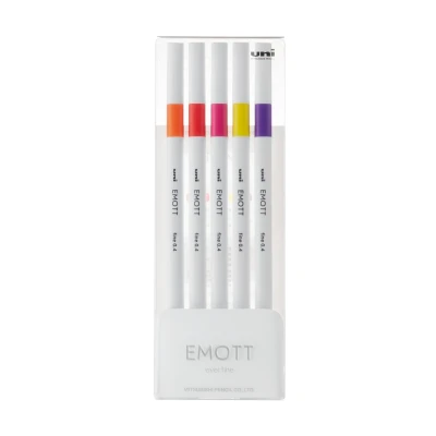 Лайнер uni EMOTT 0.4мм fine line, Passion Color, 5 кольорів