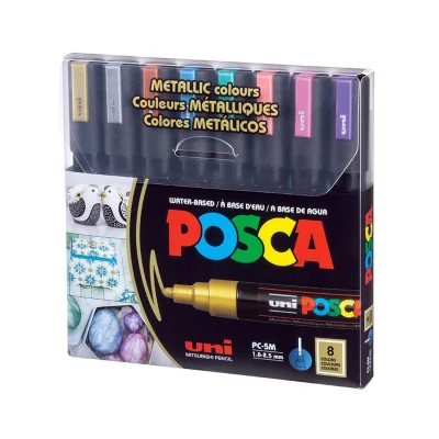 Набір маркерів uni POSCA Metallic Color, 1,8-2,5мм, 8 шт