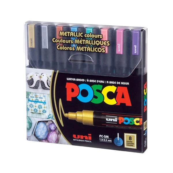Набір маркерів uni POSCA Metallic Color, 1,8-2,5мм, 8 шт