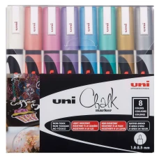 Набор маркеров uni CHALK Metallic Color, 1,8-2,5мм, 8 шт