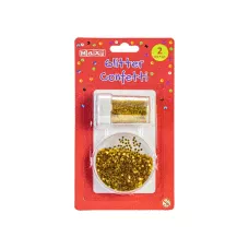 Блискітки 8г + конфетті 10г для декорування, золотистий, MX62623 Maxi