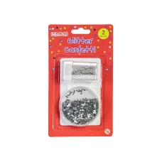 Блискітки 8г + конфетті 10г для декорування, сріблястий, MX62624 Maxi