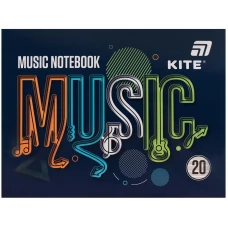 Зошит для нот А5, 20 арк, Music K26-405 Kite