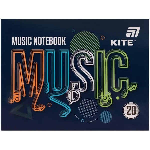 Зошит для нот А5, 20 арк, Music K26-405 Kite