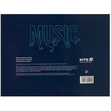 Зошит для нот А5, 20 арк, Music K26-405 Kite