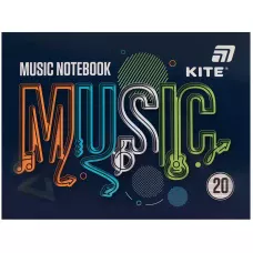 Зошит для нот А5, 20 арк, Music K26-405 Kite