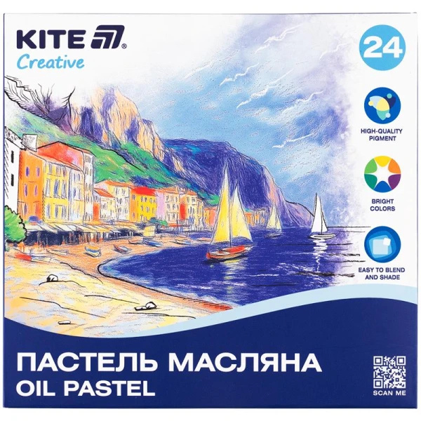 Пастель масляна, 24 кольори Creative, K-200-24 Kite