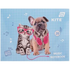 Зошит для нот А5, 20арк, Studio Pets SP26-405 Kite