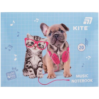 Зошит для нот А5, 20арк, Studio Pets SP26-405 Kite