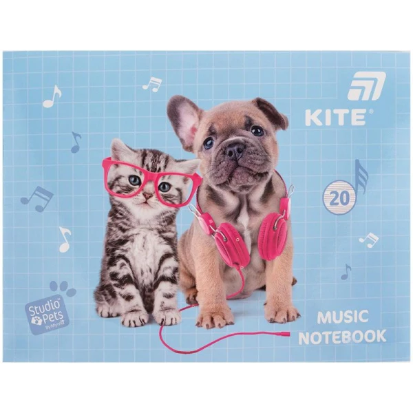 Зошит для нот А5, 20арк, Studio Pets SP26-405 Kite