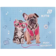 Зошит для нот А5, 20арк, Studio Pets SP26-405 Kite