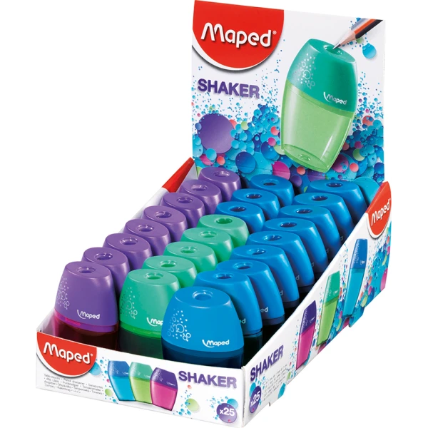 Чинка з контейнером SHAKER, 1 отв., дисплей, асорті, MP.534753