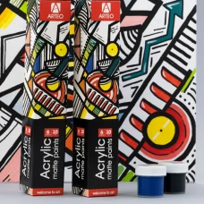 Набір акрилових фарб Geometric, матовий, 6x10мл, Arteo