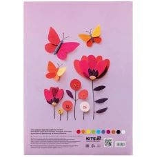 Картон кольоровий одностор. А4 (10арк/ 10кол), папка, Kite, K26-1255