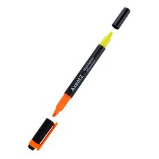 Маркер Highlighter Dual 2534-A, 2-4 мм клиноп. помаран+жовтий Axent