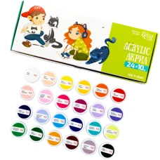 Набір акрилових фарб Cats 24*10мл, ROSA Kids