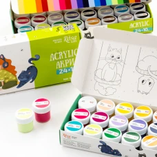 Набір акрилових фарб Cats 24*10мл, ROSA Kids