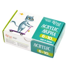 Набір акрилових фарб Cats 6*10мл, ROSA Kids