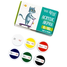 Набір акрилових фарб Cats 6*10мл, ROSA Kids