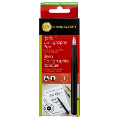 Набір для каліграфії, Italic Calligraphy Pen Medium (перо, чорний картридж, конвертер) , Manuscript