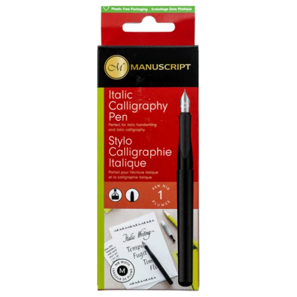Набір для каліграфії, Italic Calligraphy Pen Medium (перо, чорний картридж, конвертер) , Manuscript