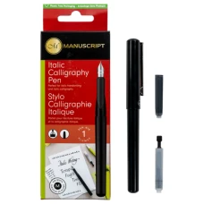 Набір для каліграфії, Italic Calligraphy Pen Medium (перо, чорний картридж, конвертер) , Manuscript