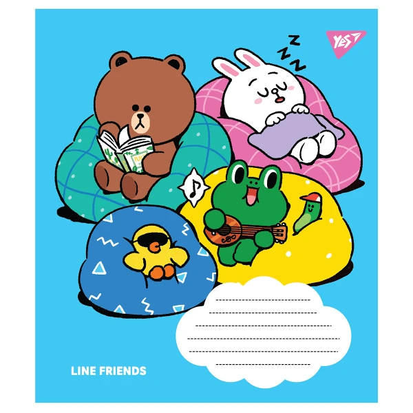 Зошит для нот А5, 12арк., "Line friends" 766255 YES