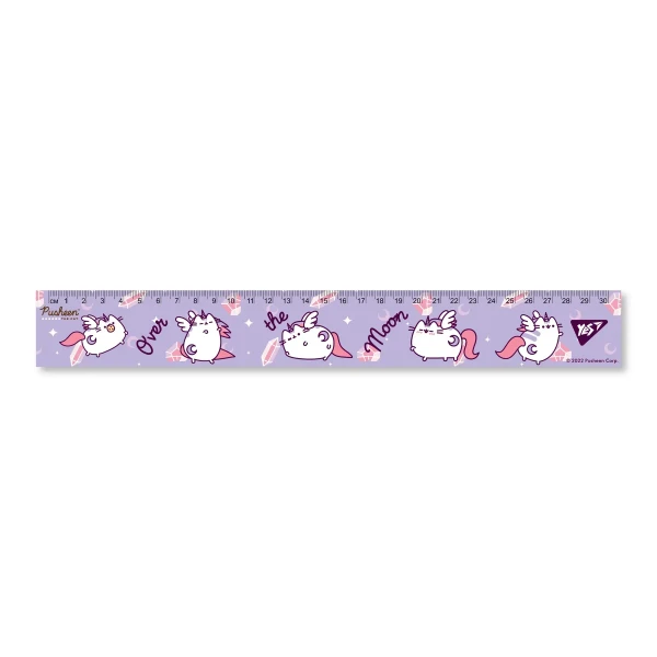 Лінійка пластикова, 30см. з нанесенням "Pusheen", 370629 YES