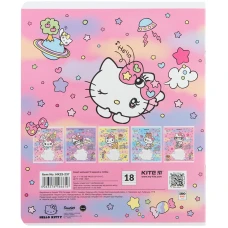 Зошит 18 арк., лінія, гібр. лак + УФ лак, Hello Kitty HK23-237 Kite