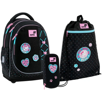 Набір рюкзак + пенал + сумка для взуття Kite SET_K26-724S-1 Pretty Kitty