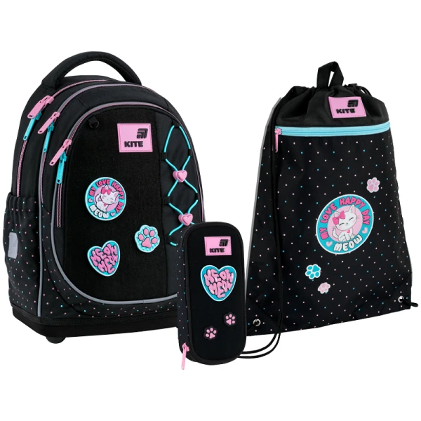 Набір рюкзак + пенал + сумка для взуття Kite SET_K26-724S-1 Pretty Kitty