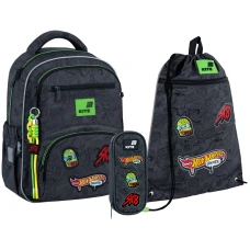 Набір рюкзак + пенал + сумка для взуття Kite SET_HW26-773M Hot Wheels